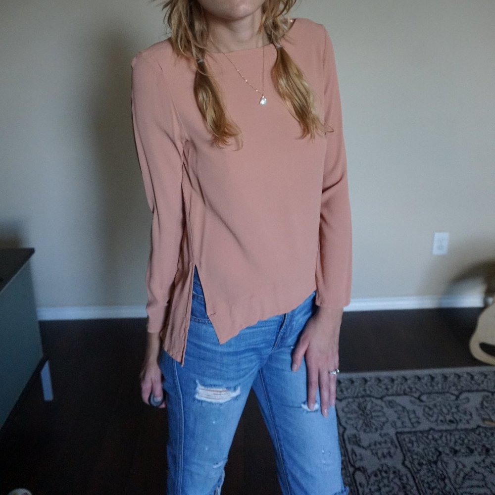 Zara Long Sleeve Blouse Apricot